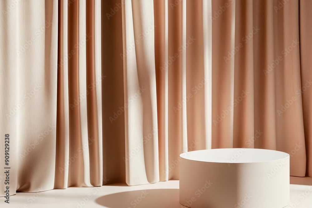 Aufkleber a minimal and elegant podium with an empty surface stands under soft
