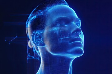 3D hologram of digital face 