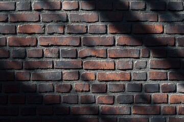 Obraz premium Looming shadows on a brick wall, with copy space