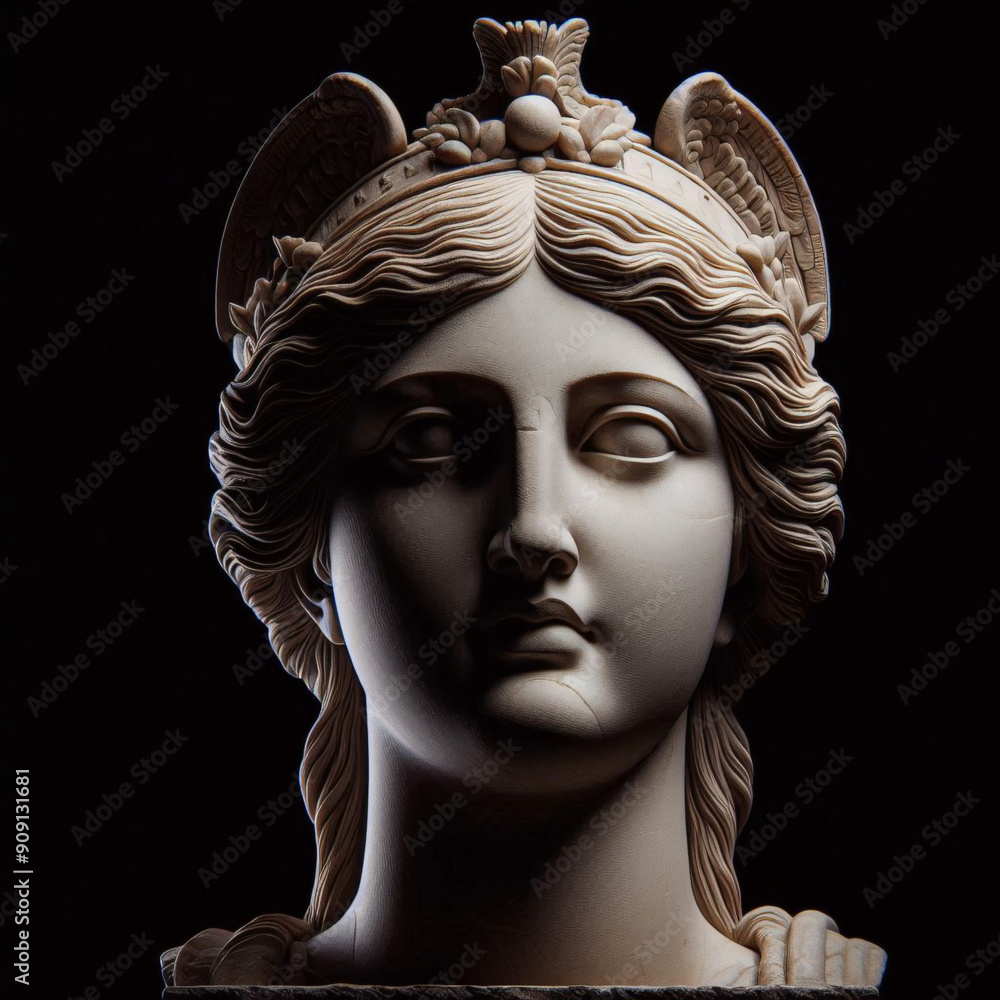 Wall mural Athena marble statue, the ancient goddess of science and knowledge, Athens Greece. Athena the ancient Greek goddess. Statue of greek goddess.	