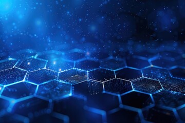 Obraz premium A blue background with a pattern of hexagons