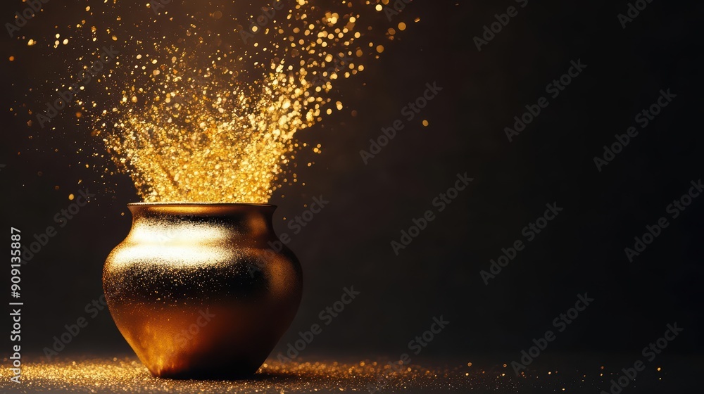 Poster luxury splash of warm sake, featuring a dynamic light effect and empty areas where sunlight filterin