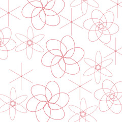 seamless pattern with pink flowers