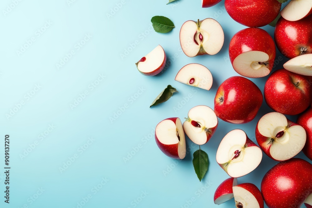 Aufkleber modern bomb explosion of fresh apples, with empty spaces for sunlight filtering through the crisp sl