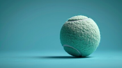 tennis ball against a single color background. with generative ai