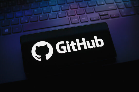 August 4, 2024, Paraguay. In this photo illustration, the GitHub logo is displayed on a smartphone screen.