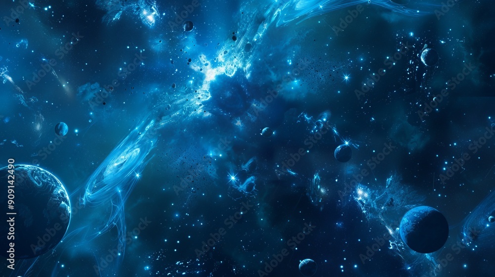Canvas Prints deep space exploration with multiple planets and stars