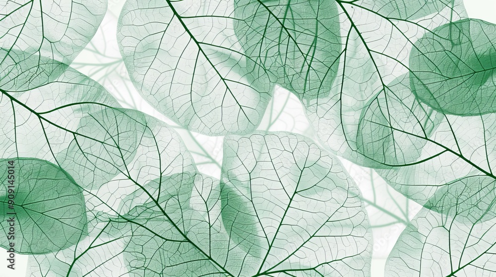 Sticker translucent green leaves layered in a delicate pattern.