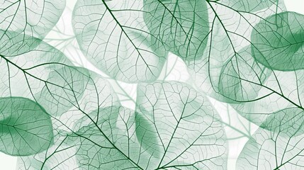 Translucent green leaves layered in a delicate pattern.