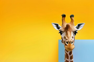 Creative photos of an animal with a hat and colored background to celebrate birthdays