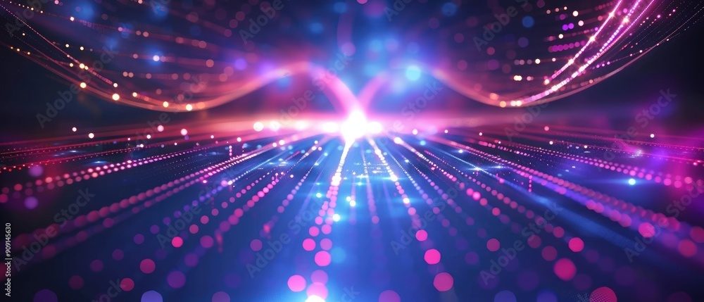Aufkleber abstract representation of a futuristic high speed data transfer network.