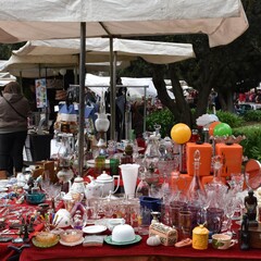 Antique market in Lisbon. Portugal.