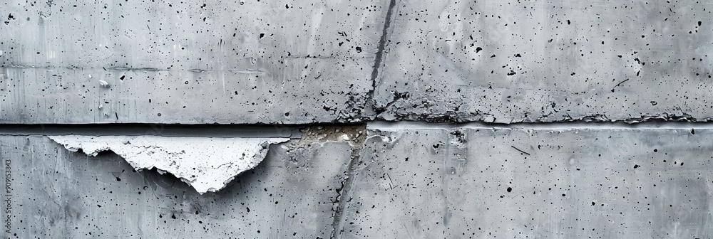 Poster a concrete wall with a paper torn off of it. the paper is torn in a way that it looks like it has be
