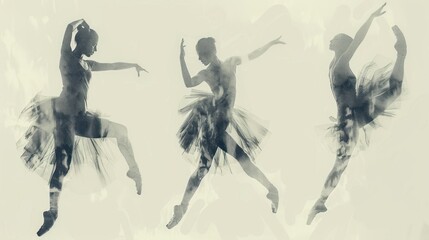 Multiple exposure of a ballet dancer in various poses.