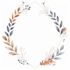 Obraz premium Diamond-shaped frame with symmetrical floral designs and bold lines, perfect for unique and stylish projects