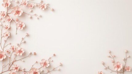 Realistic 3D floral frame showcasing detailed blossoms and subtle textures, suitable for high-end stationery