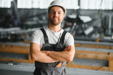 portrait of a confident worker in a factory