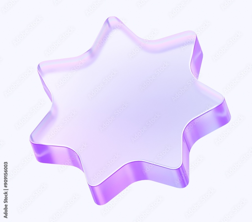 Poster star shape with colorful gradient. 3d rendering illustration for graphic design, presentation or bac