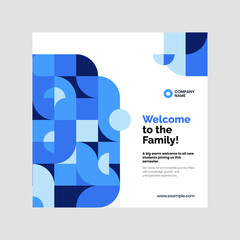Student welcome poster template, ideal for educational institutions featuring a mosaic pattern