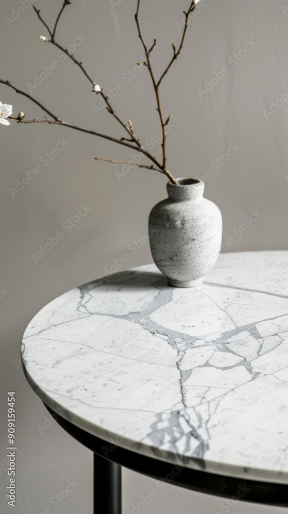 Poster marble table top view with dark corner down of the table