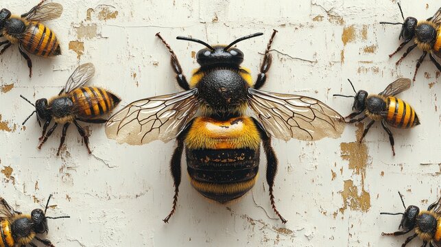 Bees buzz around their hive, working diligently to gather nectar and pollen