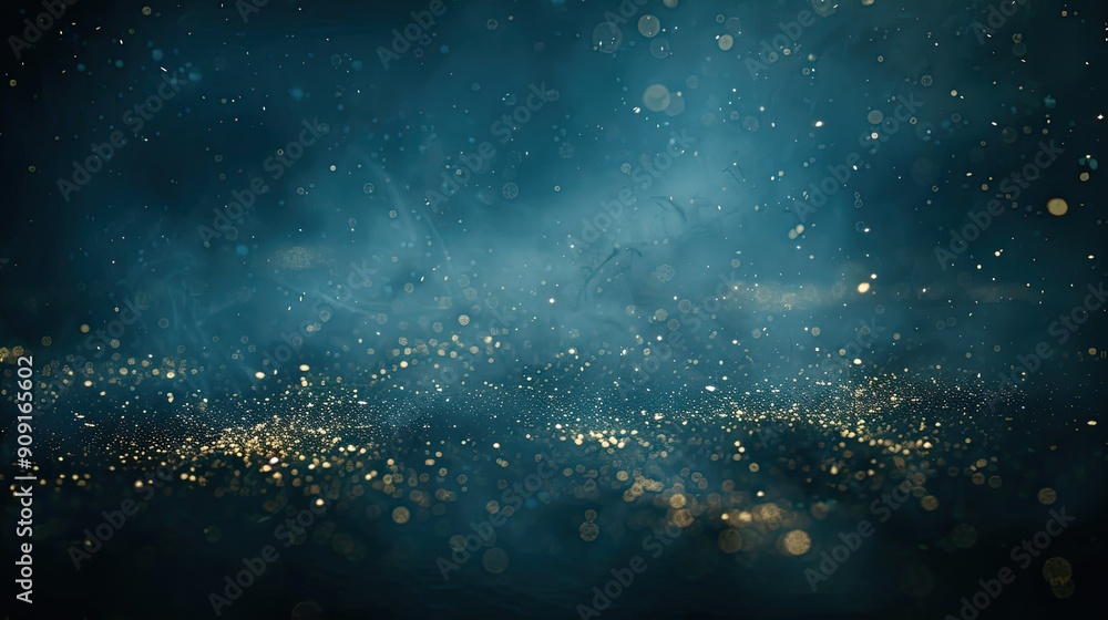 Poster technology particles floating in space with blank area for text