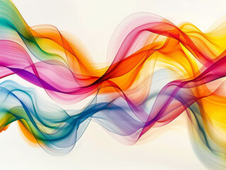 Colorful Motion on White Background, Generative AI Illustration