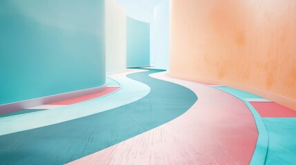 Obraz premium Creative pathways concept with different directions and choices