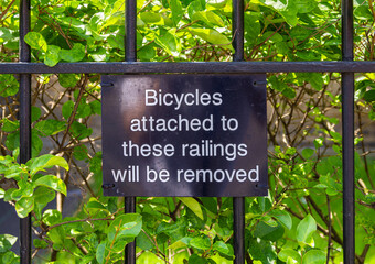 Bicycles attached to these railings will be removed