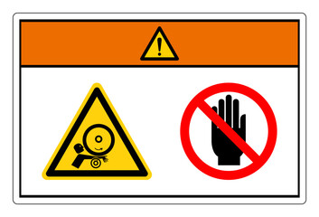 Warning Arm in Rollers Do Not Touch Symbol Sign, Vector Illustration, Isolate On White Background Label. EPS10