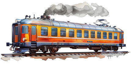 Train in Motion Clipart Illustration. PNG