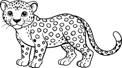 Fototapeta premium Doodle of cute animal sketch. outline vector illustration. Linear vector children's illustration set of cute forest Animals