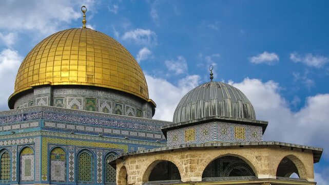 Mousque of Al-Aqsa in the Old City of Jerusalem - Palestine. Golden Dome of the Rock.