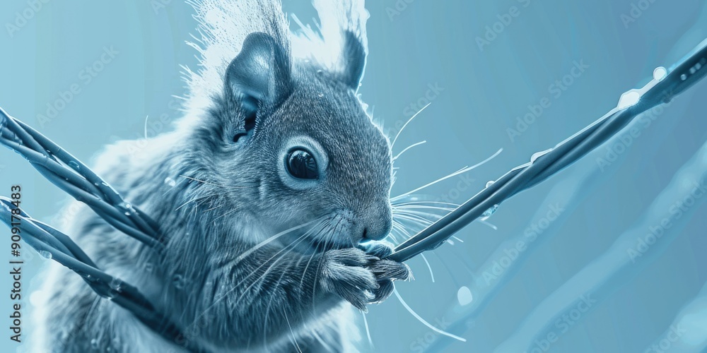 Aufkleber a squirrel enjoying its snack on a branch of a tree