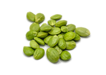 Bitter bean (Thai call Sataw) on white background