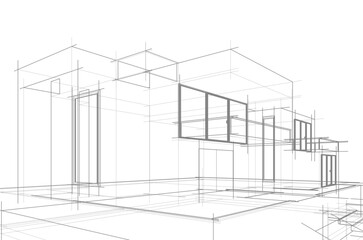 architectural sketch of a house