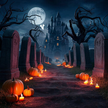halloween background with pumpkins