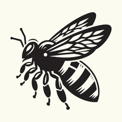 Honey Bee Silhouette Vector Illustration Design