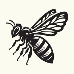 Honey Bee Silhouette Vector Illustration Design