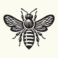 Honey Bee Silhouette Vector Illustration Design