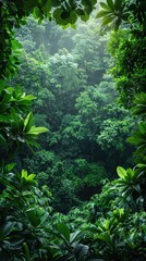 Naklejka premium Community forest with diverse tree species and preserved ecosystems, [community forest], [ecosystem preservation]