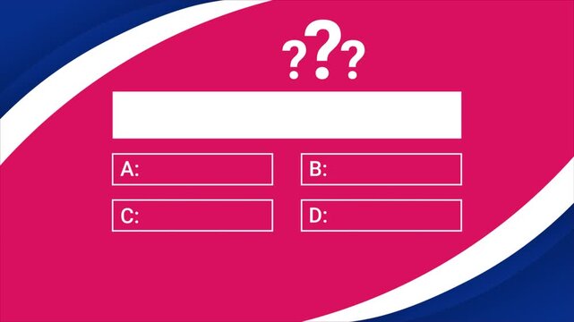 animated quiz challenge template, question template animation with background.