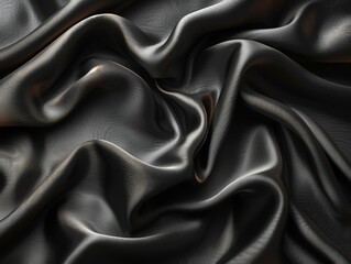 Fototapeta premium Shiny Black Silk Fabric Texture