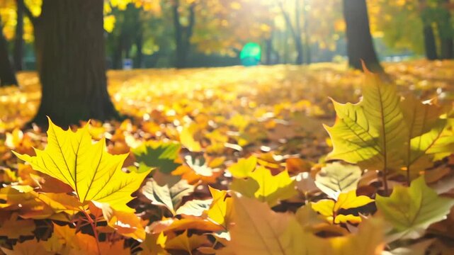 Autumn leaves in the park