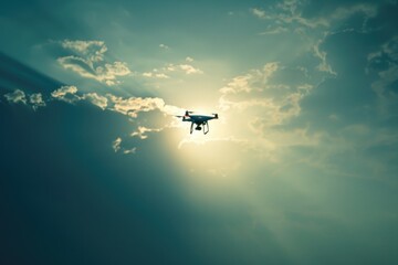 A small airplane soaring through a cloudy sky, great for travel or adventure scenes