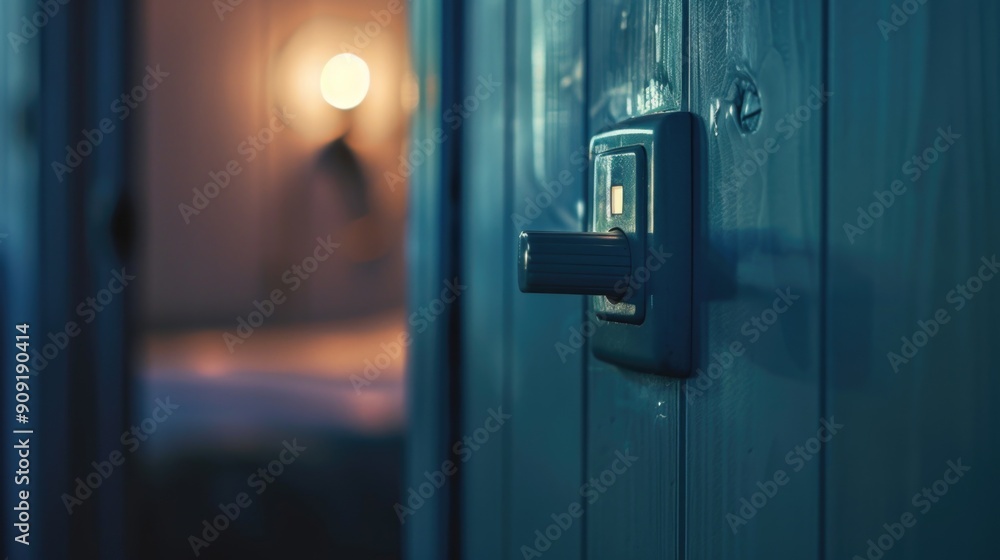 Canvas Prints A close-up shot of a light switch on a wall, with a simple and clean design