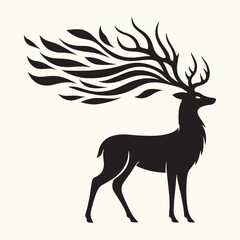 Deer Animal Silhouette Vector Illustration Design