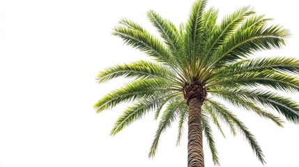 Isolated plant picture with a palm tree on a white backdrop. Generative Ai