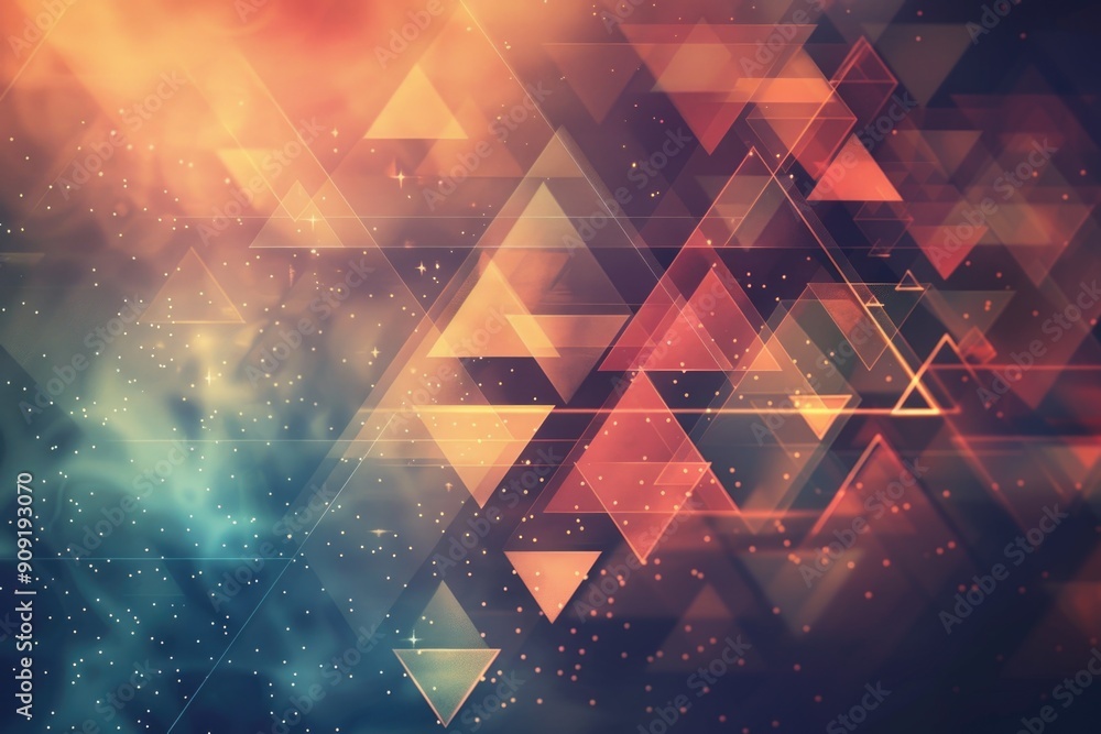Poster a vibrant background with geometric shapes for creative projects