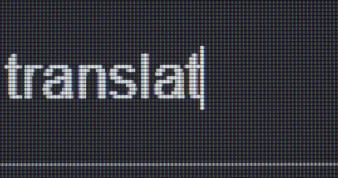 Screen search bar text typing: translator